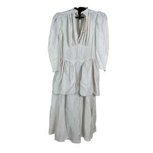 Vintage 30s 40s Rayon Faille Dress White Wedding Gown Project Costume Dye S